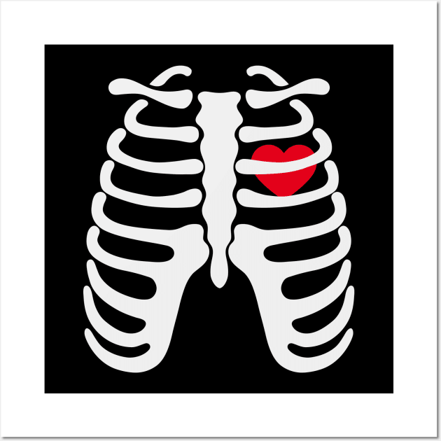 Skeleton Shirt Rib Cage Heart T-Shirt Skeleton X-Ray Ribcage TShirts Gift for Men and Women Wall Art by Hobbybox